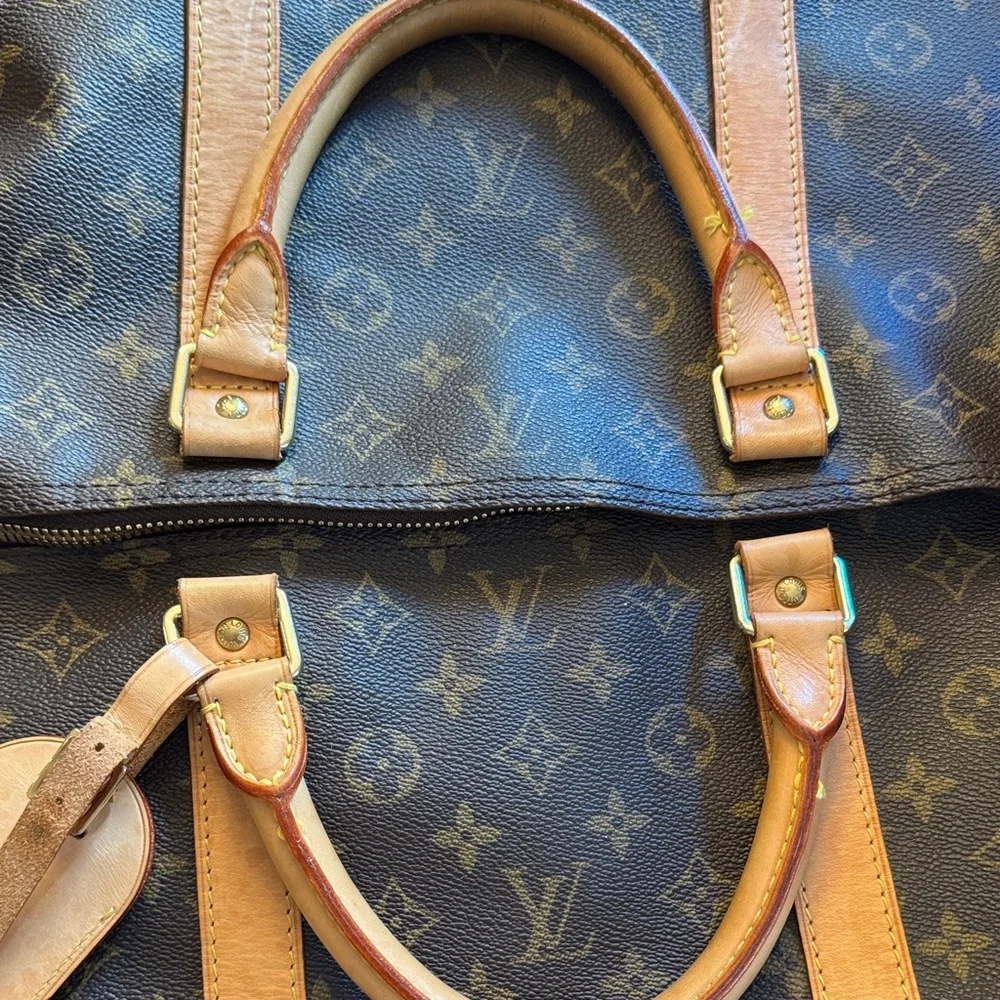 Louis Vuitton Monogram Canvas Duffel with Tan Leather Trim